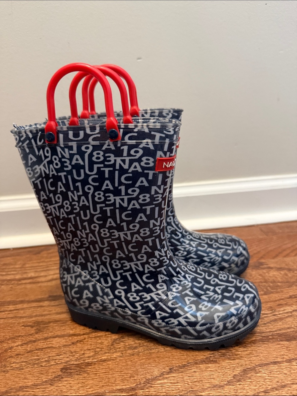 🥳 5 for $25 BUNDLE Nautica Navy Graphic Rain Boots with Red Pull Handles